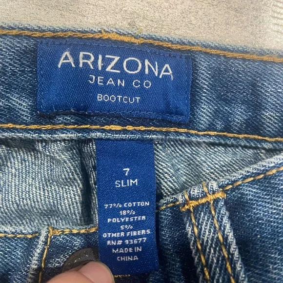 Boys Arizona Jean Co Bootcut Slim Faded Denim Jeans 7 - Picture 7 of 8